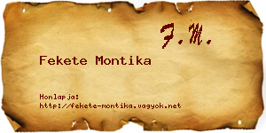 Fekete Montika névjegykártya